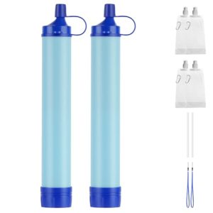 HOTUT Wasserfilter Outdoor, 2 Stück Ultrafeinfilter 0,01 μm für reines Trinkwasser, ideal für Notfälle und Survival-Aben