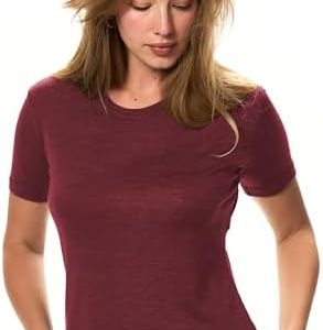 Merino.tech 100% Merino Damen Shirt für Wandern – Weiches Kurzarm-Thermo Unterhemd für aktive Frauen