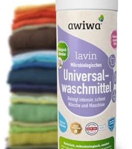 Awiwa Lavin Flüssigwaschmittel (1,0l) - Umweltfreundlich & Vegan, Effektiv für Sensitive, Sport- und Weiße Wäsche
