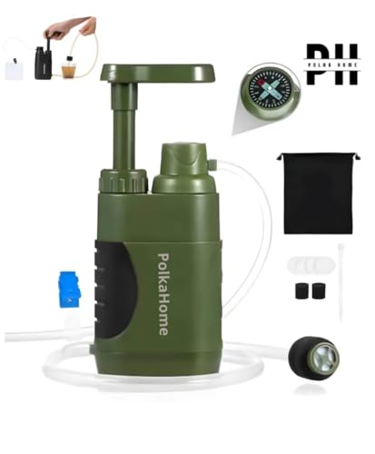 Wasserfilter Survival – Tragbarer Outdoor Wasserfilter mit Ersatzfilter für Camping & Wandern
