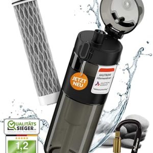 BERGKVIST® Outdoor Wasserfilter Flasche FJÄLLKLAR 500 ml - Sauberes Trinkwasser beim Campen & Wandern mit AHLSTROM® Filt