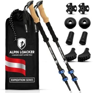 ALPIN LOACKER Teleskop Wanderstöcke aus Aluminium & Carbon mit Korkgriffen – Leichte Nordic Walking Stöcke für Damen und
