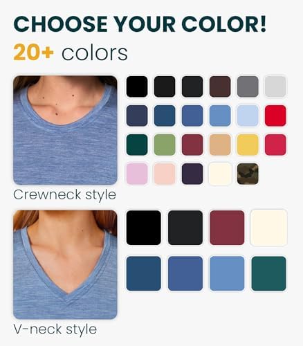 Merino.tech Damen T-Shirt aus 100% Merinowolle – Ideal für Sport und Wandern + OEKO-TEX Socken