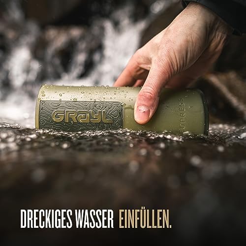GRAYL GeoPress 710ml Wasserfilter für Outdoor-Abenteuer | 99,99% Bakterien- und Viruselimination | Ideal zum Camping und