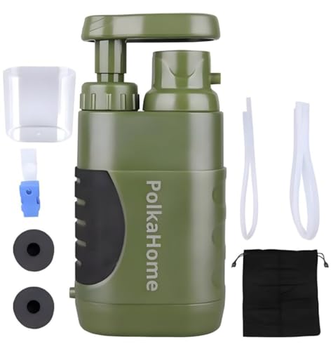 Wasserfilter Survival – Tragbarer Outdoor Wasserfilter mit Ersatzfilter für Camping & Wandern
