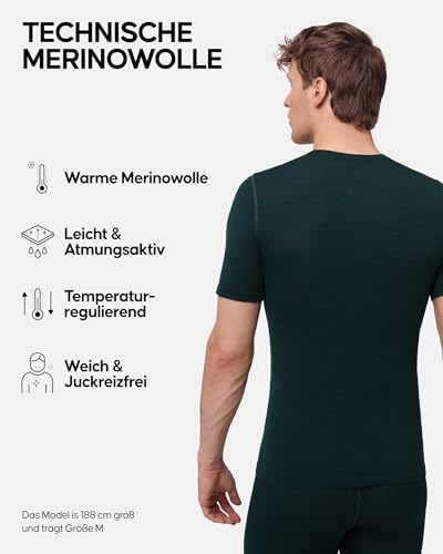 DANISH ENDURANCE Merino Shirt Herren – Atmungsaktive, warme Thermounterwäsche für aktive Freizeit!
