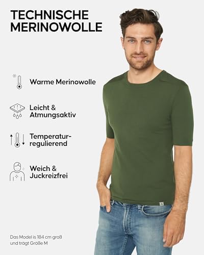 DANISH ENDURANCE Merino Shirt Herren – Atmungsaktive, warme Thermounterwäsche für aktive Freizeit!