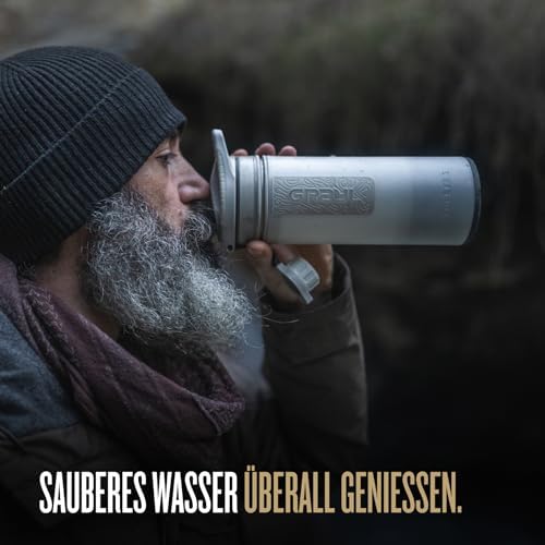 GRAYL GeoPress 710ml Wasserfilter für Outdoor-Abenteuer | 99,99% Bakterien- und Viruselimination | Ideal zum Camping und
