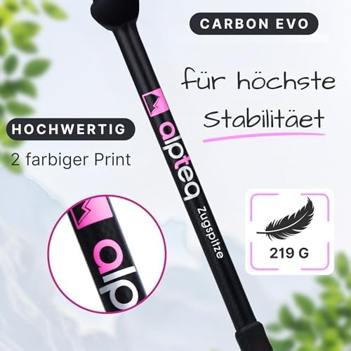 Zugspitze Teleskop Wanderstöcke – Ultraleichte Trekkingstöcke für Familie | Verstellbar 65–135 cm, Korkgriff & Zubehör