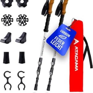 ATACAMA Nordic Walking Stöcke für Damen und Herren - Faltbare & Teleskop-Stöcke aus Carbon für leichte Wanderungen mit h