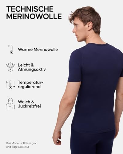 DANISH ENDURANCE Merino Shirt Herren – Atmungsaktive, warme Thermounterwäsche für aktive Freizeit!