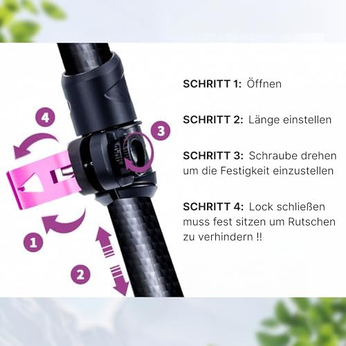 Zugspitze Teleskop Wanderstöcke – Ultraleichte Trekkingstöcke für Familie | Verstellbar 65–135 cm, Korkgriff & Zubehör