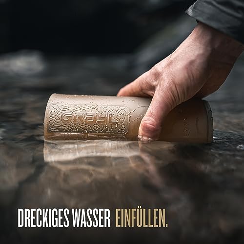 GRAYL GeoPress 710ml Wasserfilter für Outdoor-Abenteuer | 99,99% Bakterien- und Viruselimination | Ideal zum Camping und