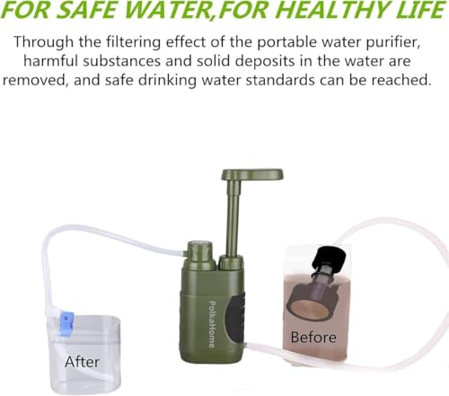 Wasserfilter Survival – Tragbarer Outdoor Wasserfilter mit Ersatzfilter für Camping & Wandern