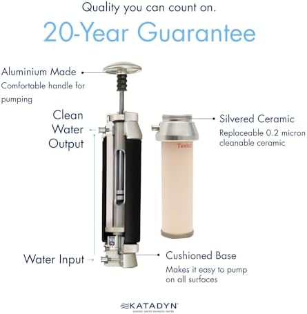 Katadyn Pocket Wasserfilter 2010000 – Leicht, kompaktes Design für Camping und Outdoor-Abenteuer