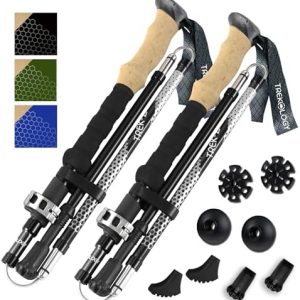 Trekology Trek-Z Klappbare Wanderstöcke – Leichte Aluminium-Trekkingstöcke mit Korkgriff für Senioren & Abenteuer!