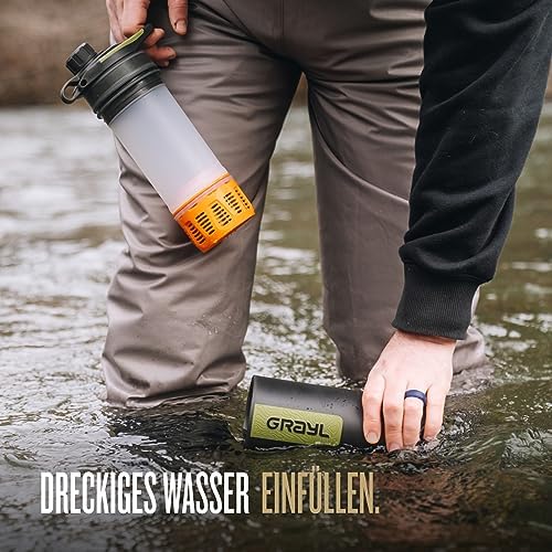 GRAYL GeoPress 710ml Wasserfilter für Outdoor-Abenteuer | 99,99% Bakterien- und Viruselimination | Ideal zum Camping und