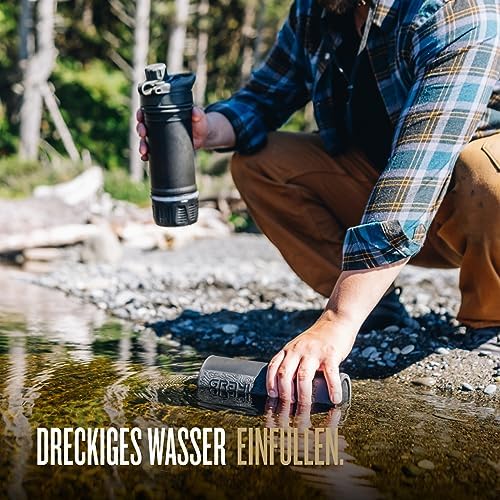 GRAYL GeoPress 710ml Wasserfilter für Outdoor-Abenteuer | 99,99% Bakterien- und Viruselimination | Ideal zum Camping und