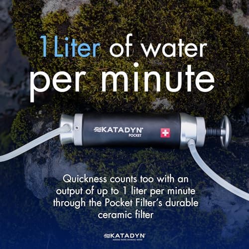 Katadyn Pocket Wasserfilter 2010000 – Leicht, kompaktes Design für Camping und Outdoor-Abenteuer