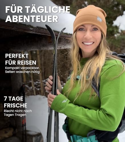 Merino.tech 100% Merino Langarmshirt Damen – Vielseitig für Alltag, Sport & Outdoor, OEKO-TEX STANDARD 100