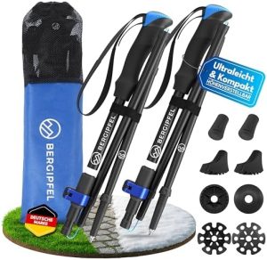 Teleskop-Wanderstöcke Ultraleicht 270g faltbar 37cm verstellbar 115–130cm für Abenteuer in der Natur