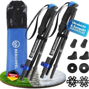 Teleskop-Wanderstöcke Ultraleicht 270g faltbar 37cm verstellbar 115–130cm für Abenteuer in der Natur