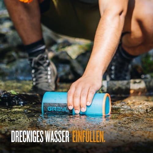 GRAYL GeoPress 710ml Wasserfilter für Outdoor-Abenteuer | 99,99% Bakterien- und Viruselimination | Ideal zum Camping und