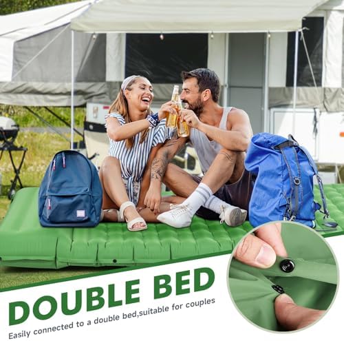 HiiPeak Isomatte hoch - Aufblasbare Campingluftmatratze mit Kopfkissen für Outdoor-Abenteuer, platzsparend und einfach m