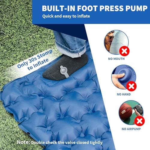 HiiPeak Isomatte hoch - Aufblasbare Campingluftmatratze mit Kopfkissen für Outdoor-Abenteuer, platzsparend und einfach m