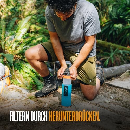 GRAYL GeoPress 710ml Wasserfilter für Outdoor-Abenteuer | 99,99% Bakterien- und Viruselimination | Ideal zum Camping und