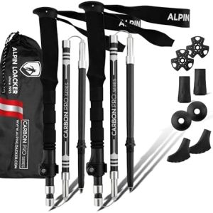 ALPIN LOACKER Faltbare Wanderstöcke aus Carbon oder Aluminium mit Korkgriff – Leichte Nordic Walking Stöcke für Damen &