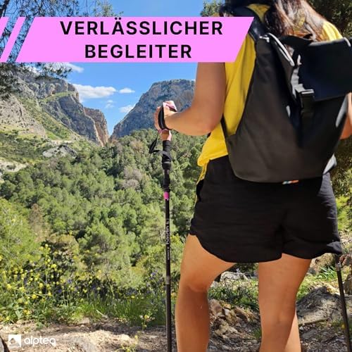 Zugspitze Teleskop Wanderstöcke – Ultraleichte Trekkingstöcke für Familie | Verstellbar 65–135 cm, Korkgriff & Zubehör