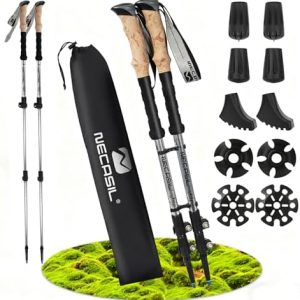 Nordic Walking Stöcke Aluminium – Ultraleichte Teleskop Wanderstöcke mit Korkgriff für Damen & Herren, ideal für Abenteu
