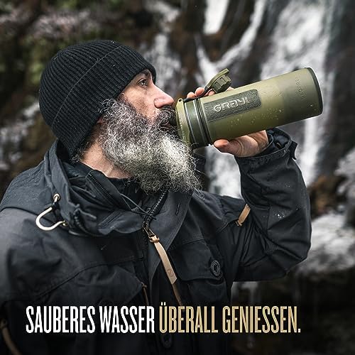 GRAYL GeoPress 710ml Wasserfilter für Outdoor-Abenteuer | 99,99% Bakterien- und Viruselimination | Ideal zum Camping und