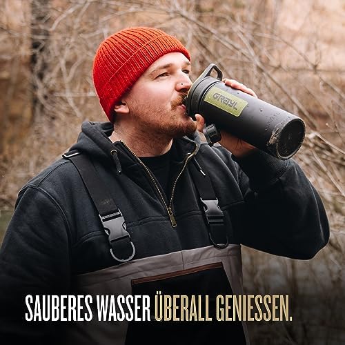 GRAYL GeoPress 710ml Wasserfilter für Outdoor-Abenteuer | 99,99% Bakterien- und Viruselimination | Ideal zum Camping und