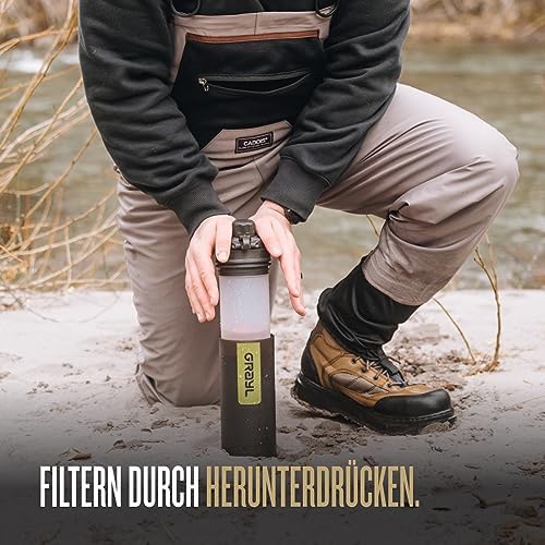 GRAYL GeoPress 710ml Wasserfilter für Outdoor-Abenteuer | 99,99% Bakterien- und Viruselimination | Ideal zum Camping und