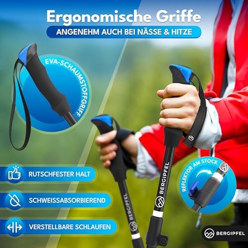 Teleskop-Wanderstöcke Ultraleicht 270g faltbar 37cm verstellbar 115–130cm für Abenteuer in der Natur