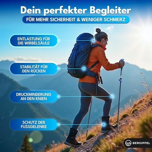 Teleskop-Wanderstöcke Ultraleicht 270g faltbar 37cm verstellbar 115–130cm für Abenteuer in der Natur