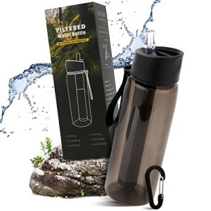 Wasserfilterflasche von – Outdoor Wasserfilter für Camping und Wandern, entfernt 99,99% Bakterien, 1500L Filterleistung