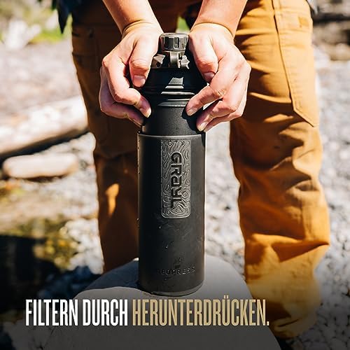 GRAYL GeoPress 710ml Wasserfilter für Outdoor-Abenteuer | 99,99% Bakterien- und Viruselimination | Ideal zum Camping und