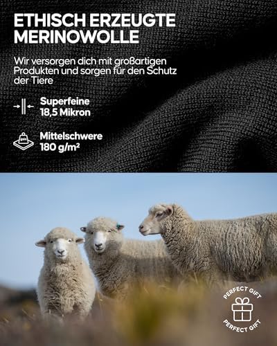 DANISH ENDURANCE Merino Shirt Herren – Atmungsaktive, warme Thermounterwäsche für aktive Freizeit!