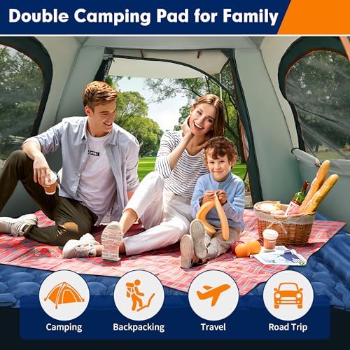 HiiPeak Isomatte hoch - Aufblasbare Campingluftmatratze mit Kopfkissen für Outdoor-Abenteuer, platzsparend und einfach m