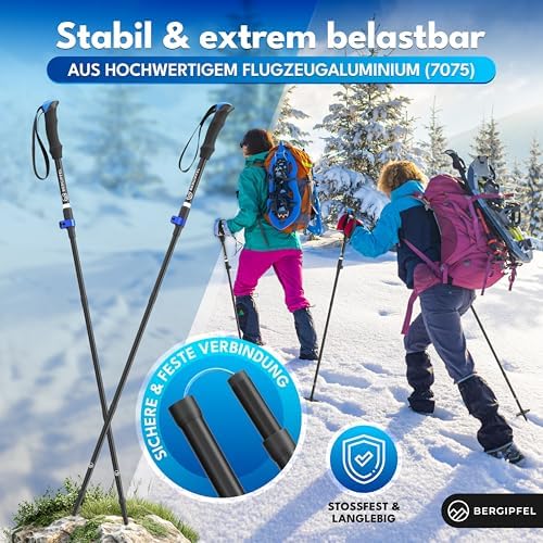 Teleskop-Wanderstöcke Ultraleicht 270g faltbar 37cm verstellbar 115–130cm für Abenteuer in der Natur