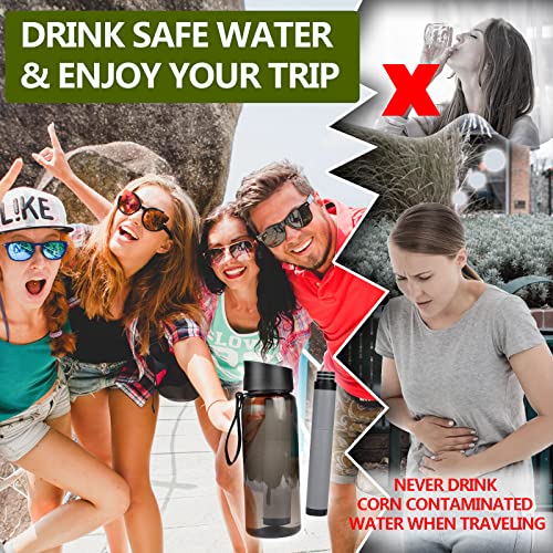 Wasserfilterflasche von – Outdoor Wasserfilter für Camping und Wandern, entfernt 99,99% Bakterien, 1500L Filterleistung