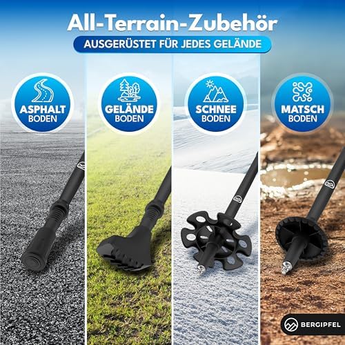 Teleskop-Wanderstöcke Ultraleicht 270g faltbar 37cm verstellbar 115–130cm für Abenteuer in der Natur