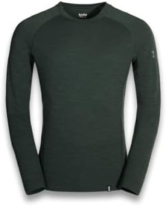 Zajo Männer Bergen Merino Langarmshirt – Atmungsaktiv, temperaturregulierend, ideal für Outdoor-Aktivitäten