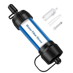 GOLDJU tragbarer Wasserfilter für Outdoor, 0,1-Mikron Filter für Camping, 5000L Reinigung für Survival und Notfälle, Bla