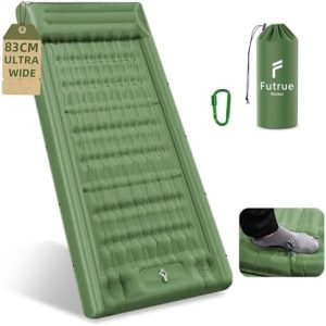 Campingo Aufblasbare Isomatte 83CM ultrabreit mit Fußpumpe – 13CM dick für Wandern, Sonnenbaden & Zeltabenteuer